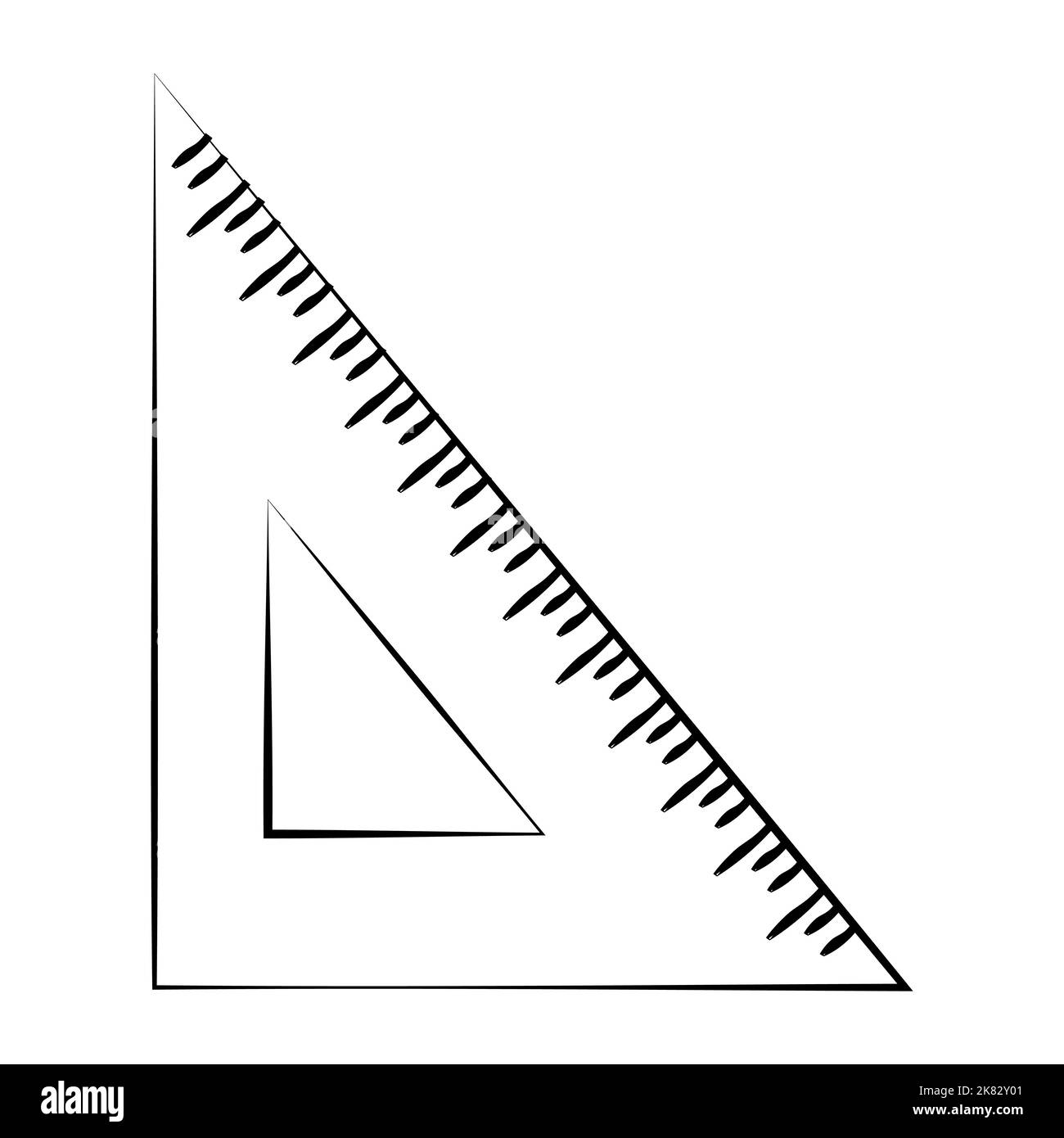 The ruler is a square with a thin line. Vector on a white background ...