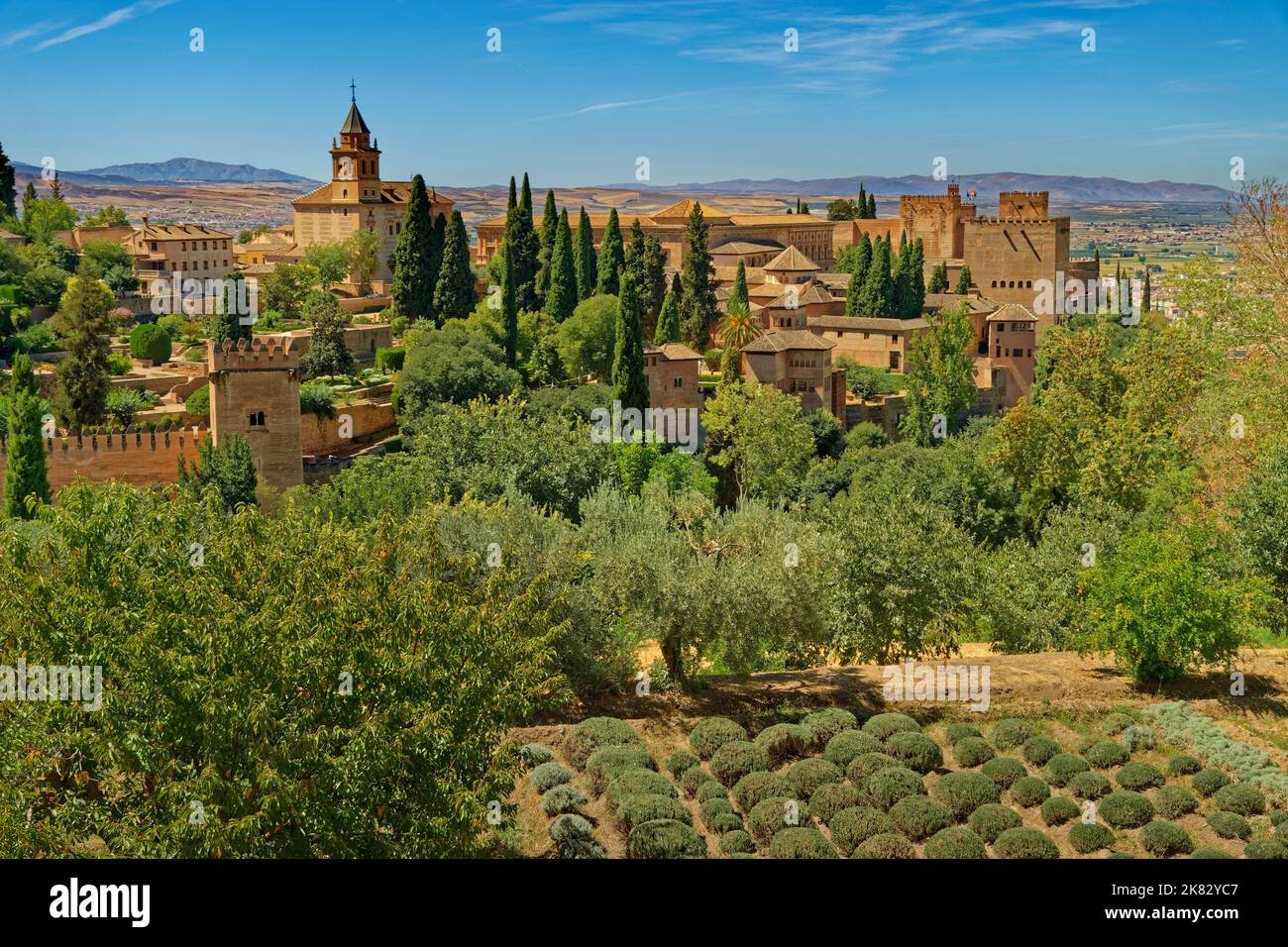 The Nazrid Palaces complex at the Alhambra fortress in Granada, Spain. Stock Photo