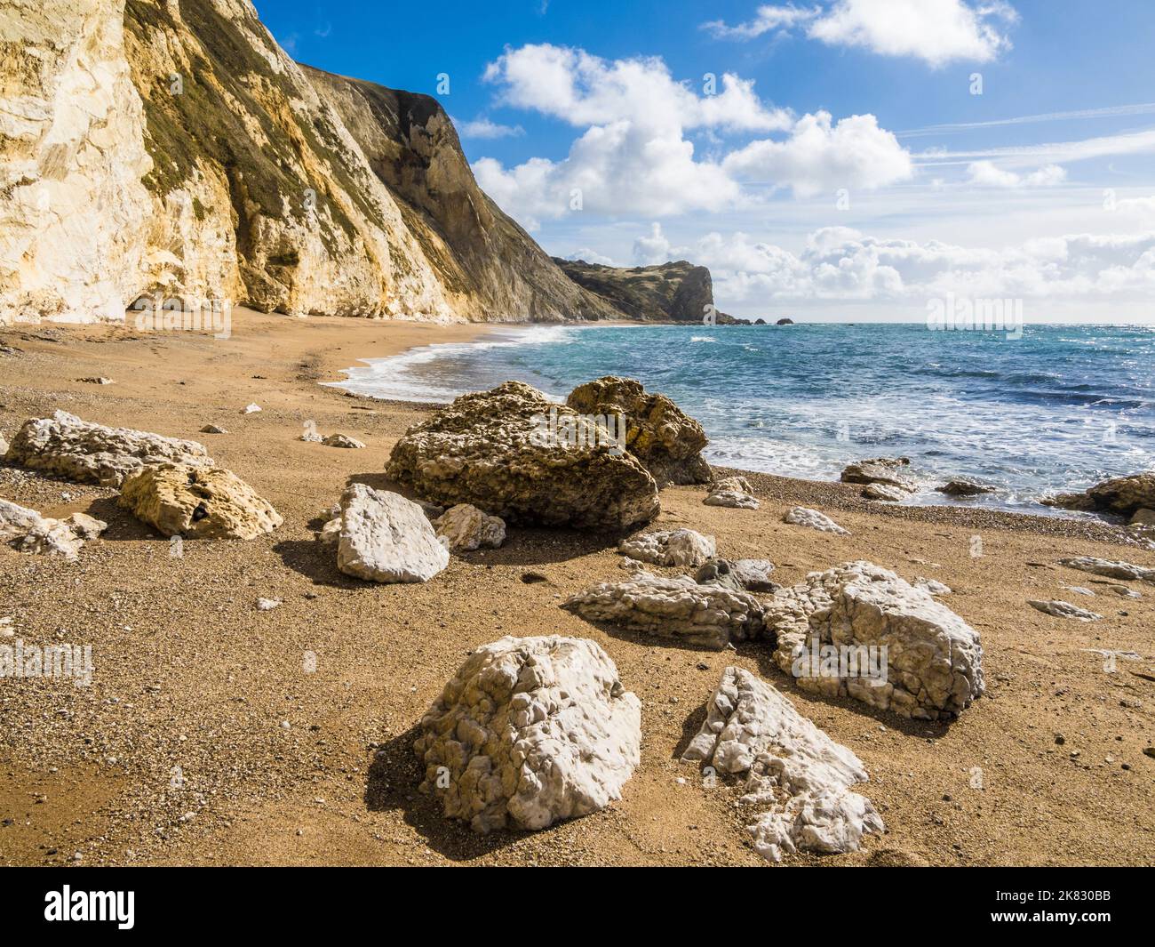 St.Oswald's Bay and Dungy Head on the Jurassic Coast in Dorset. Stock Photo