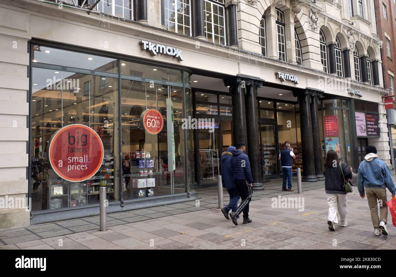 Shops and restaurants in Cardiff city centre. The T K Maxx store in the Hayes Cardiff Picture by