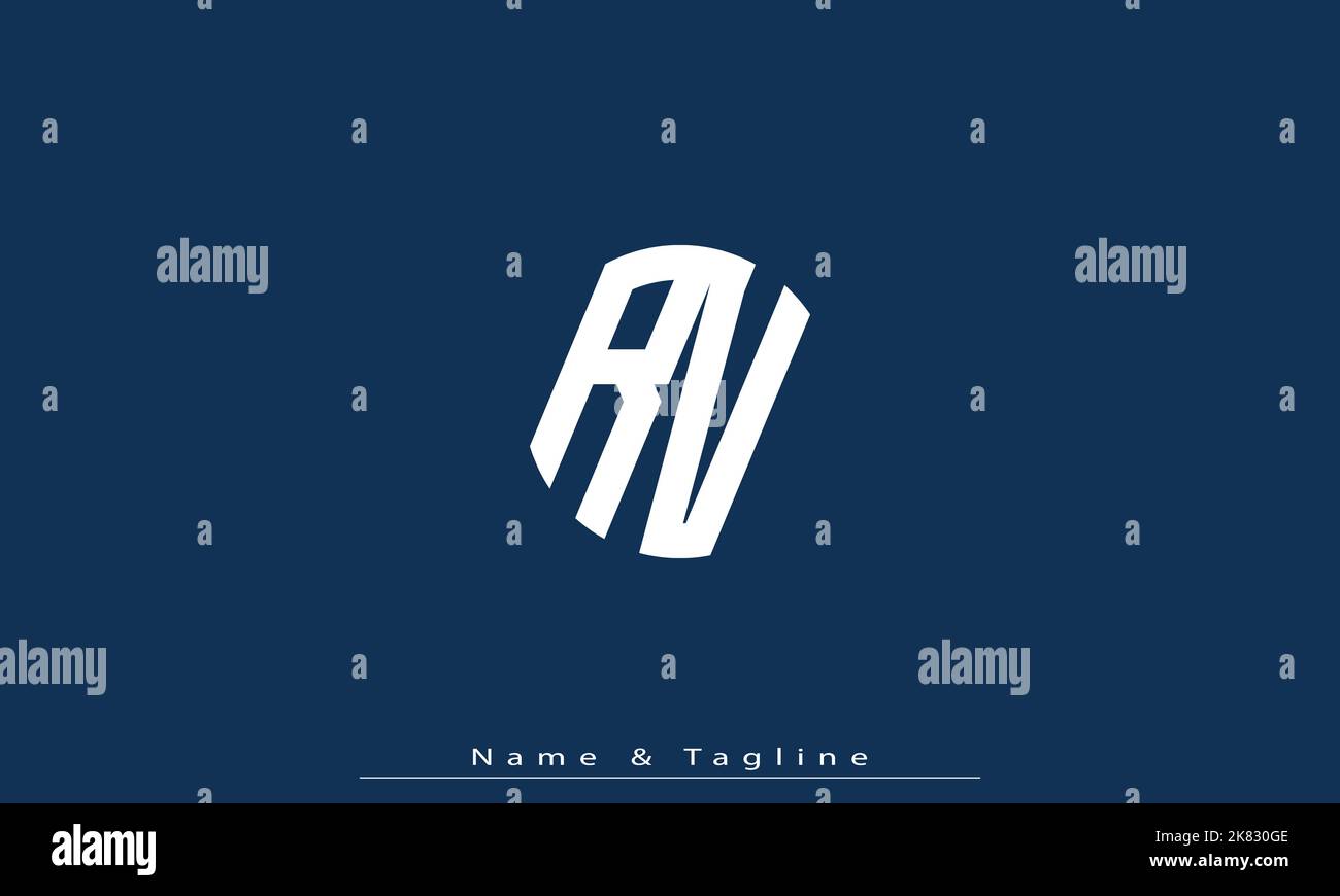Alphabet letters Initials Monogram logo RV , VR Stock Vector