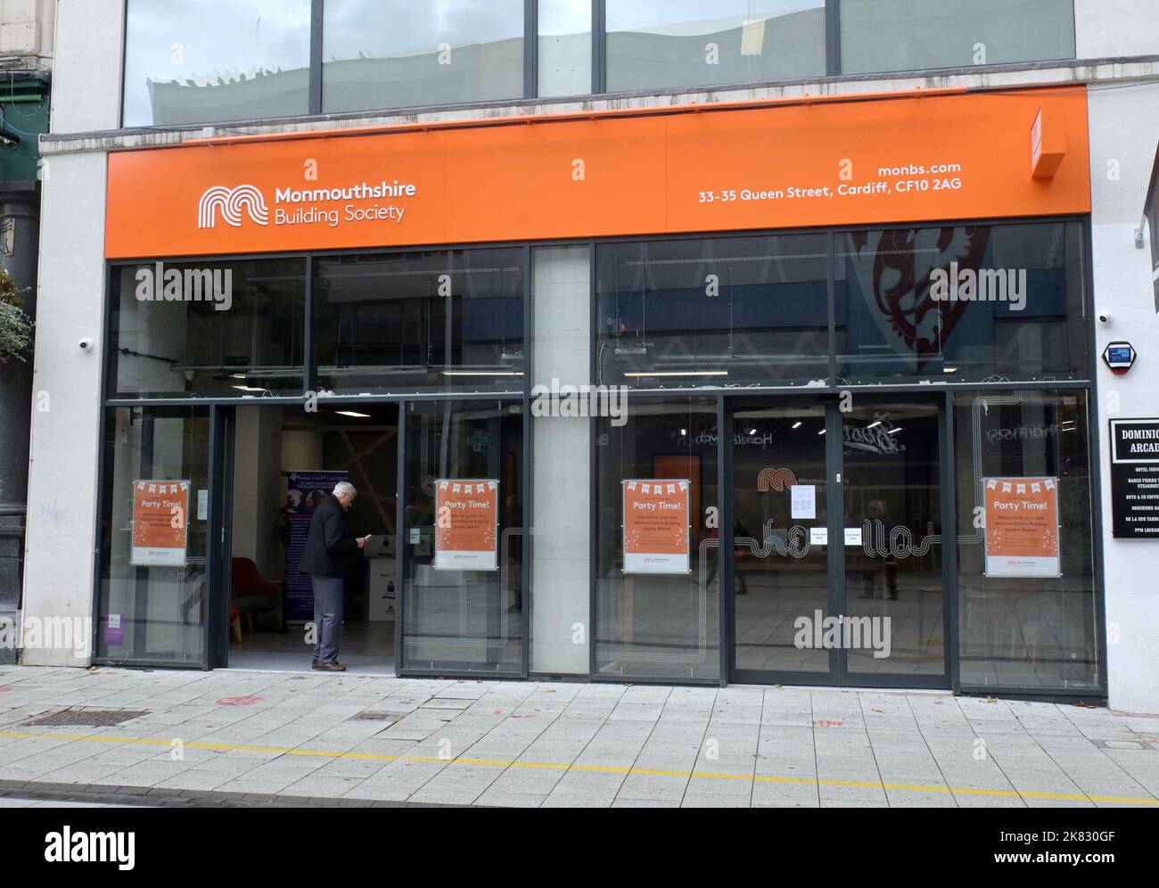 Shops and restaurants in Cardiff city centre. The Monmouthshire