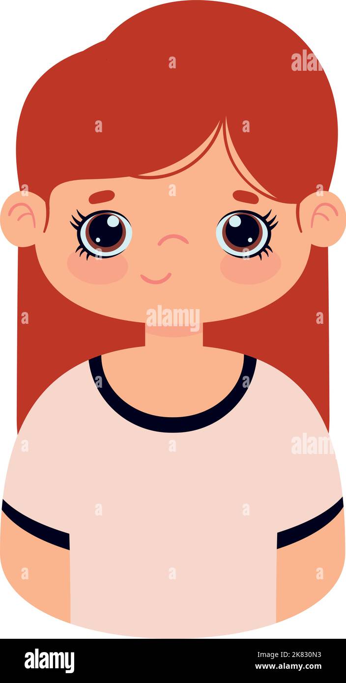 cute girl with red hair Stock Vector Image & Art - Alamy