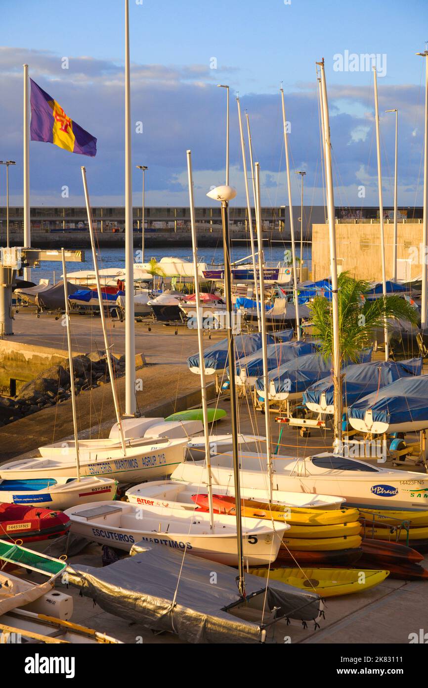 Portugal, Madeira, Funchal, harbor, boats Stock Photo Alamy