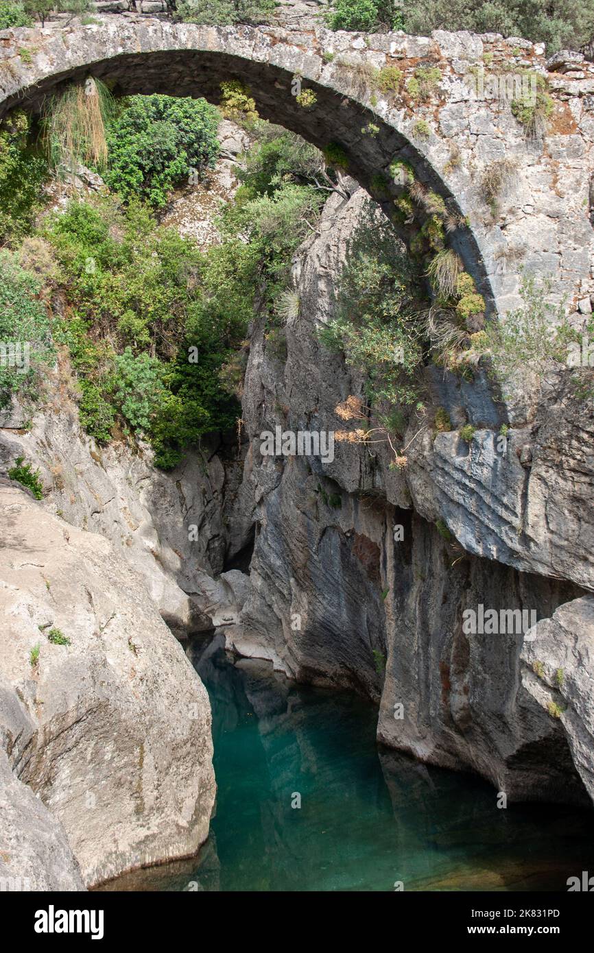Turkey, Antalya.Old bridge Taurus Mountains, Turkey Stock Photo