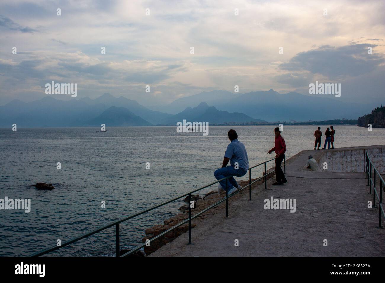 View of Taurus Mountains from the harbour of Old Antalya, Turkey Stock Photo