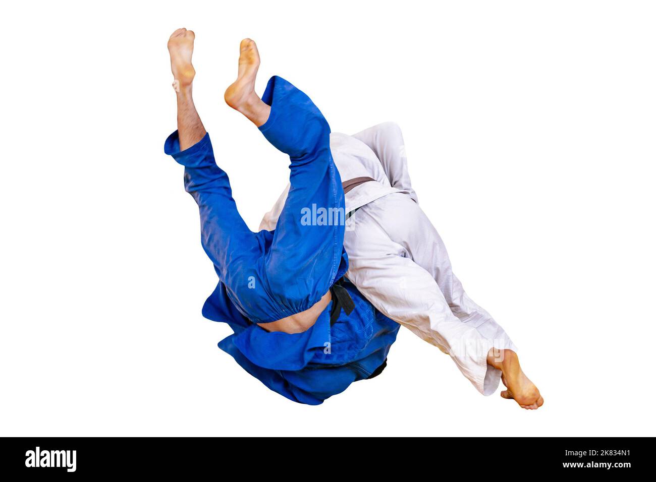 judo fighter is thrown for an ippon Stock Photo