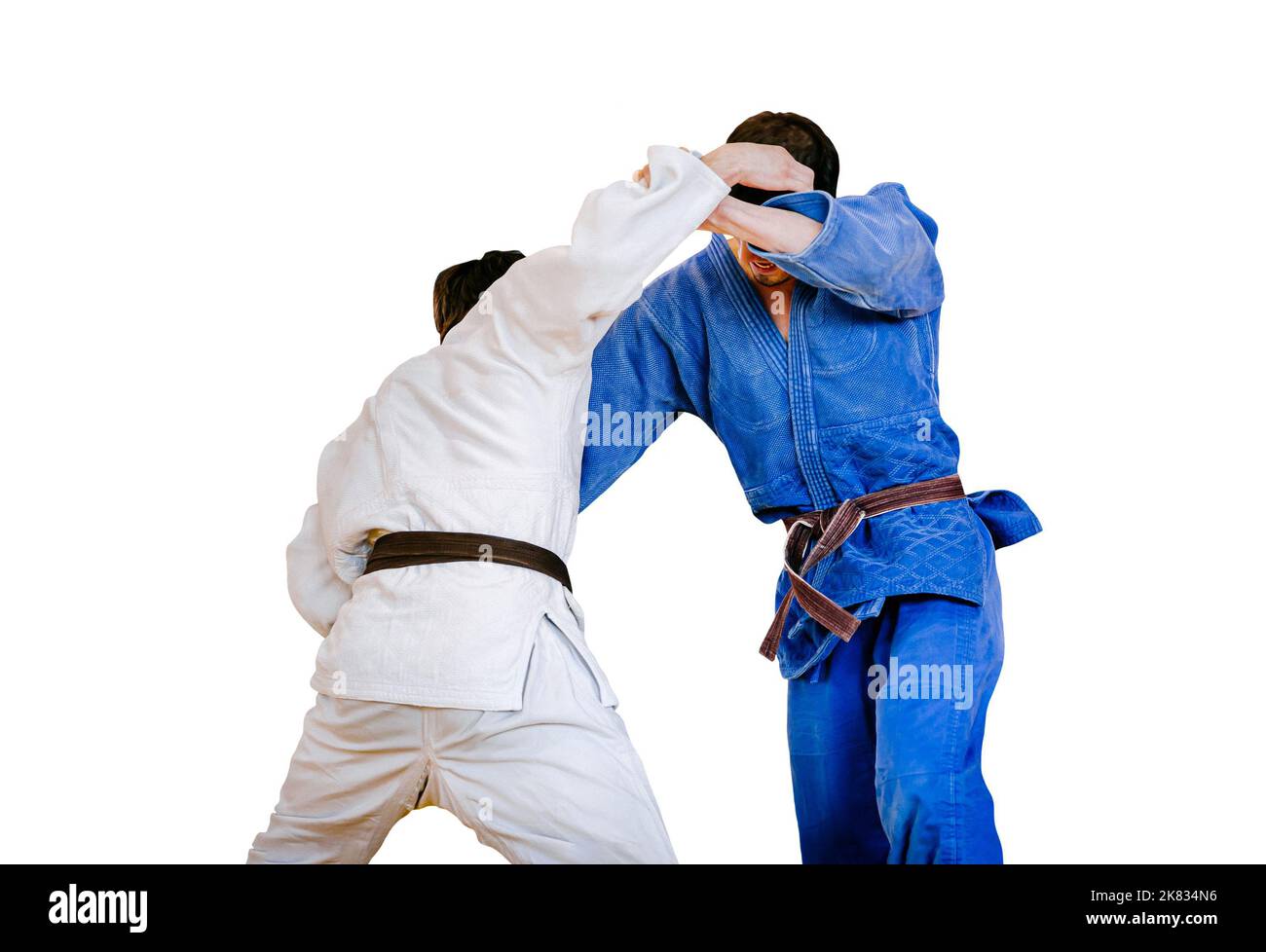 male judoists wrestling in judo competition Stock Photo Alamy