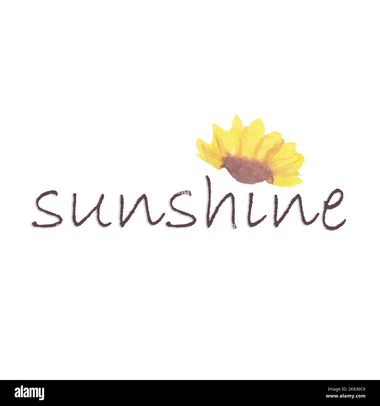 Sunflower short quotes Sunshine watercolor Stock Vector