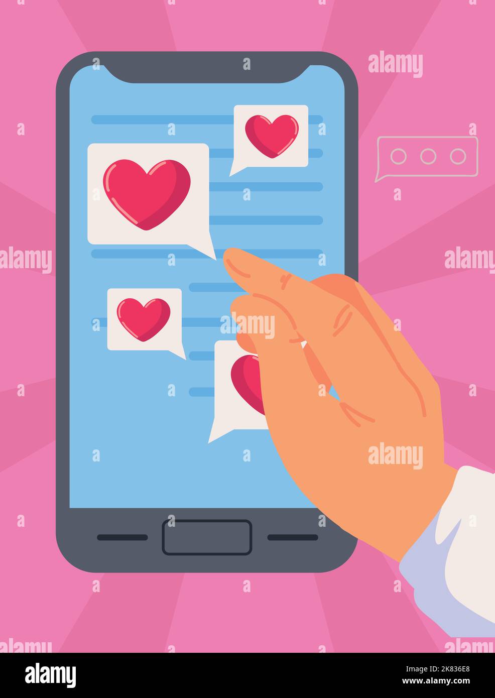 smartphone with chat on screen Stock Vector Image & Art - Alamy