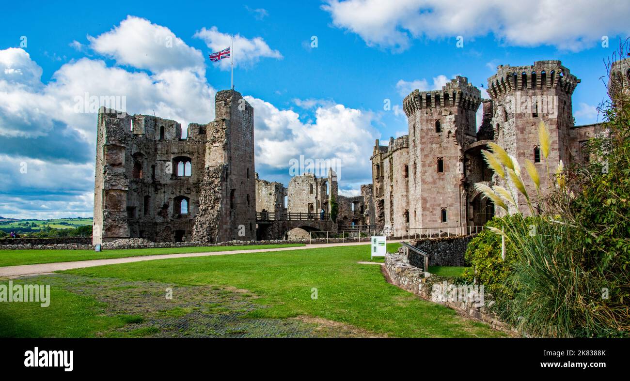 Raglan Castle Castell Rhaglan Wales Stock Photo Alamy