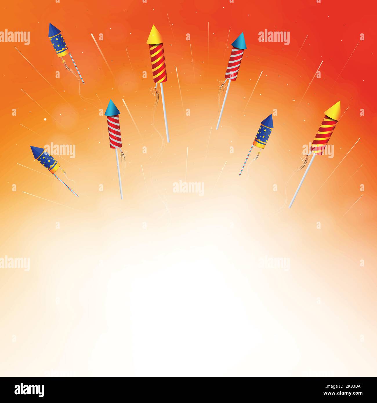Flying colorful festive fireworks rocket with space for your text ...