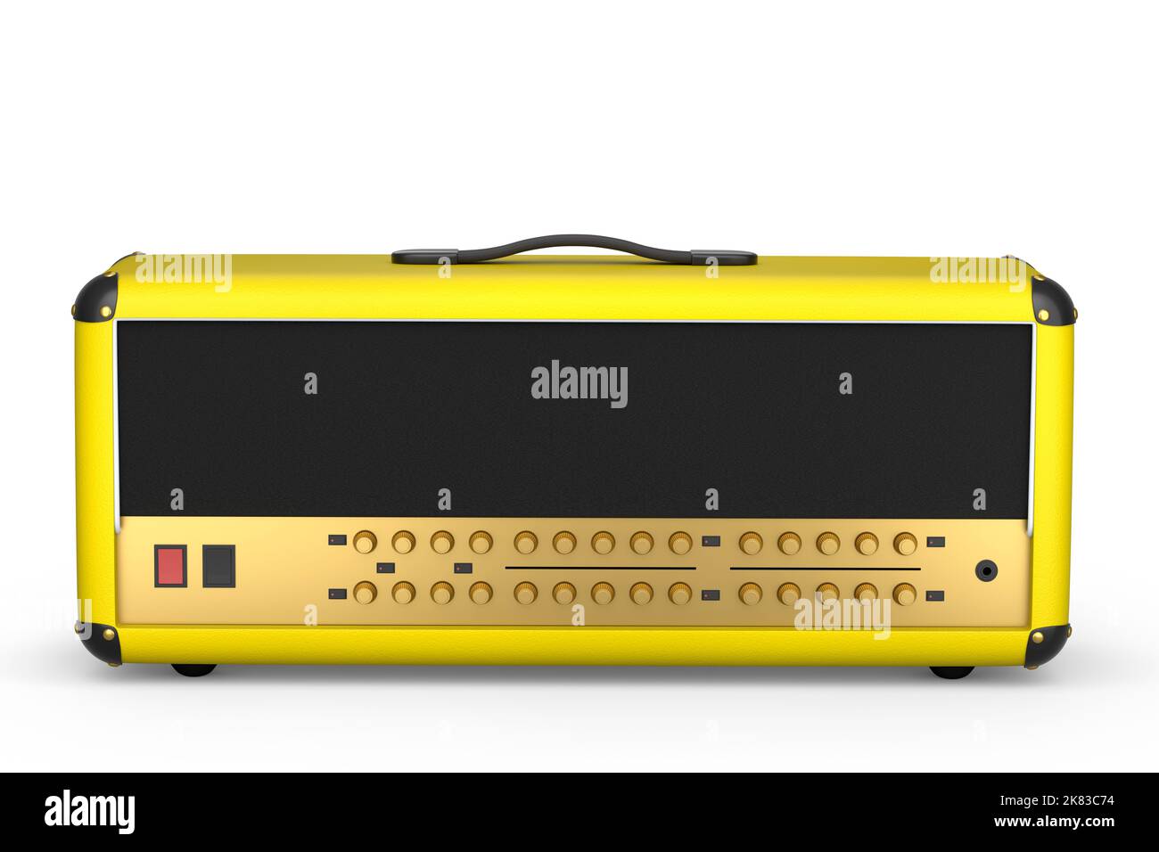 Classical electric and acoustic guitar amplifier isolated on white