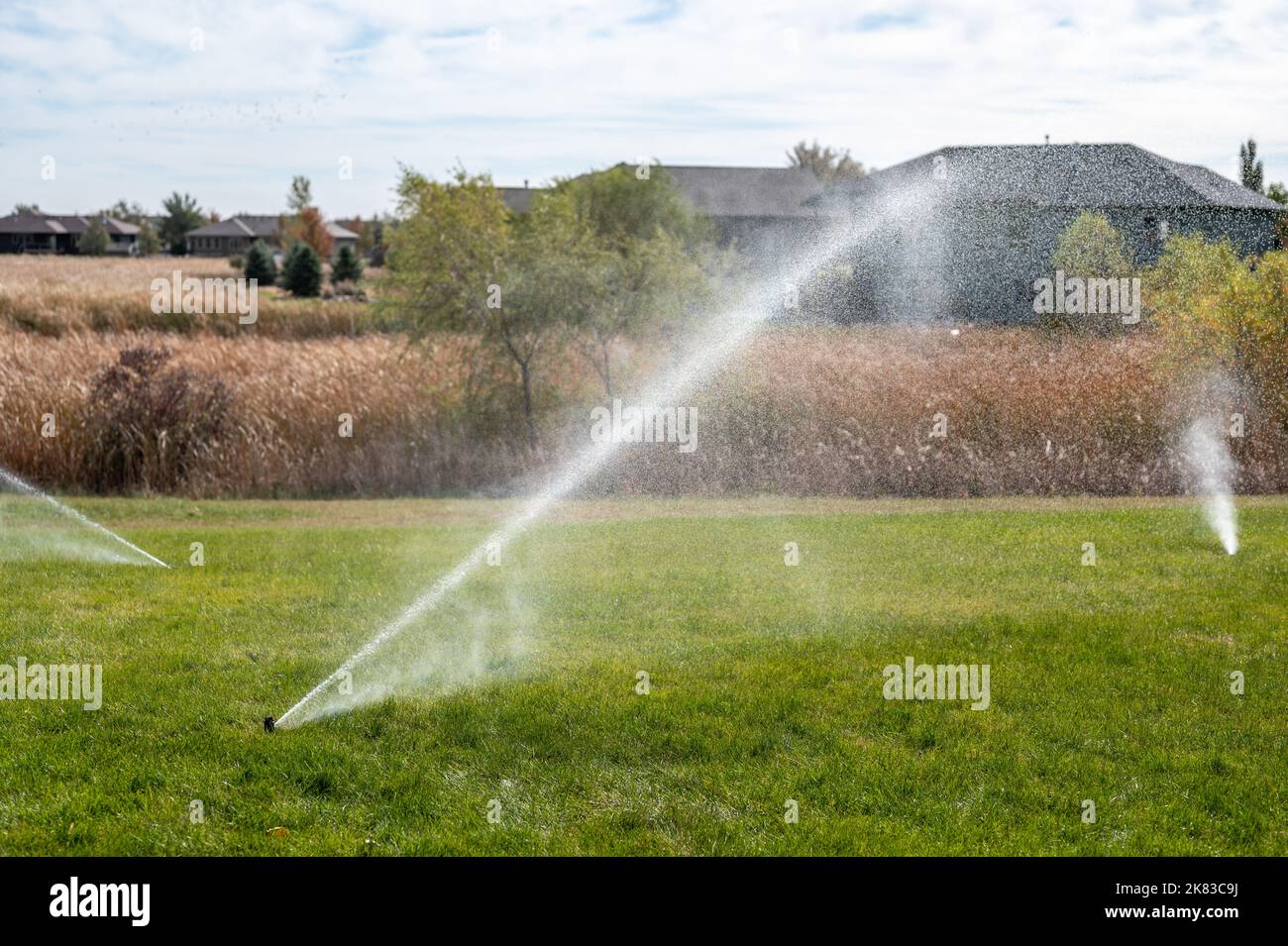 winterizing a irrigation sprinkler system by blowing pressurized air