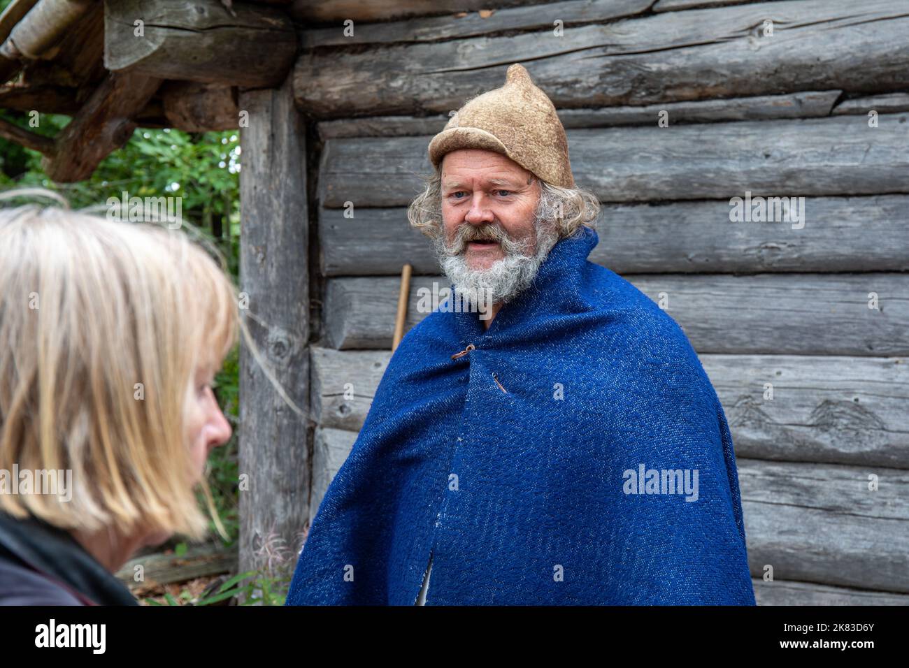 Elderly man at Pukkisaari Iron Age Market reenactment in VähäMeilahti