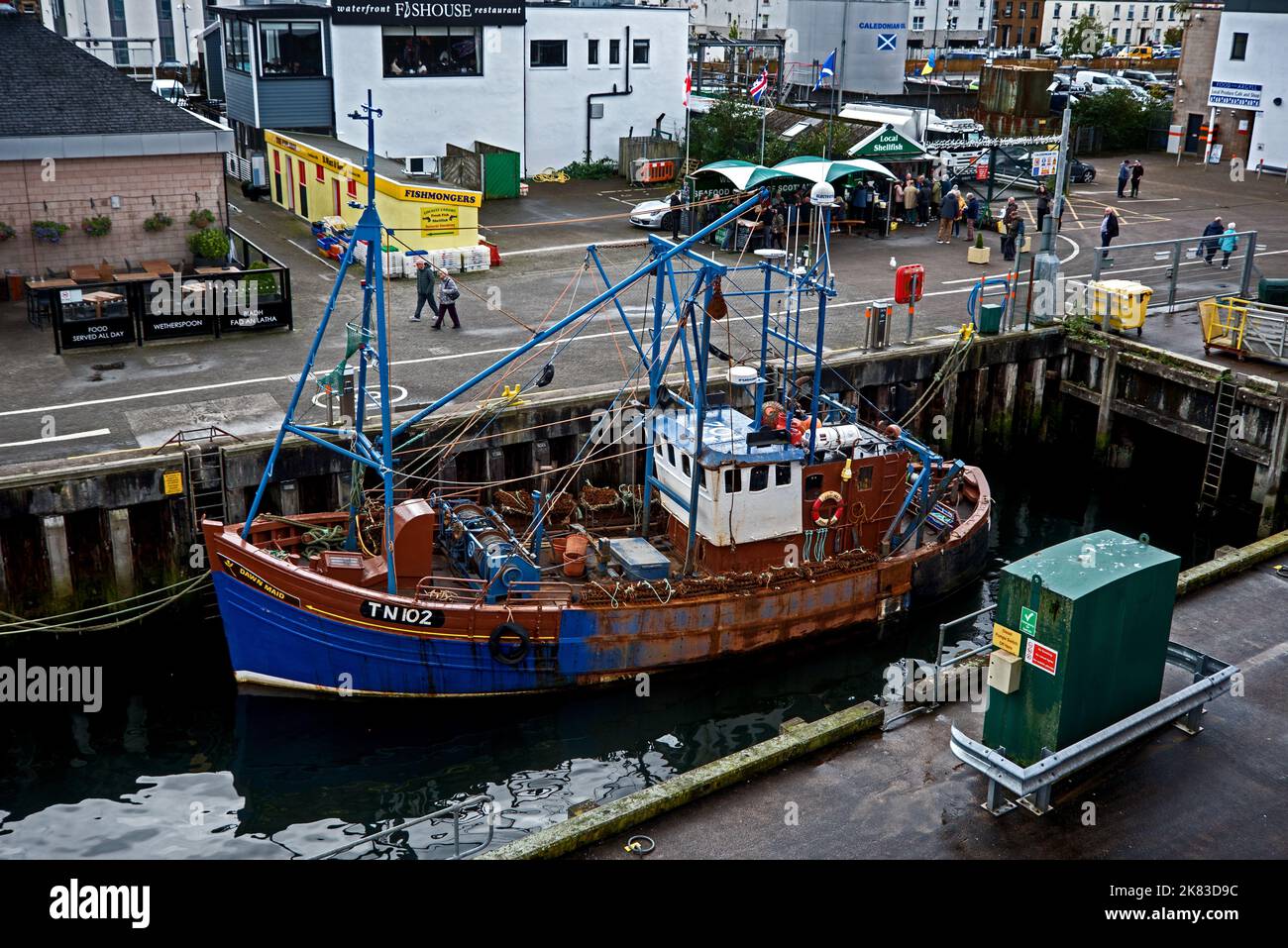 fv Dawn Maid, a scallop dredger, moored at Oban harbour, Argyll and Bute, Scotland, UK. Stock Photo