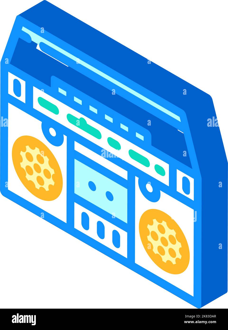 cassette stereo boombox player isometric icon vector illustration Stock ...