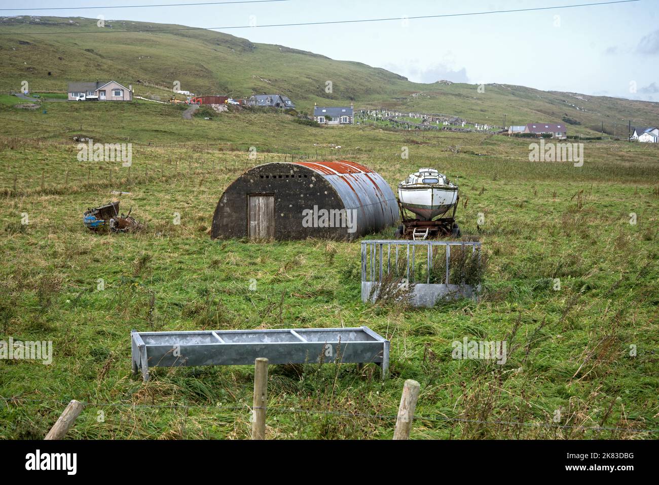 Quirky Hebridean landscape at Eoligarry on the Isle of Barra, Outer