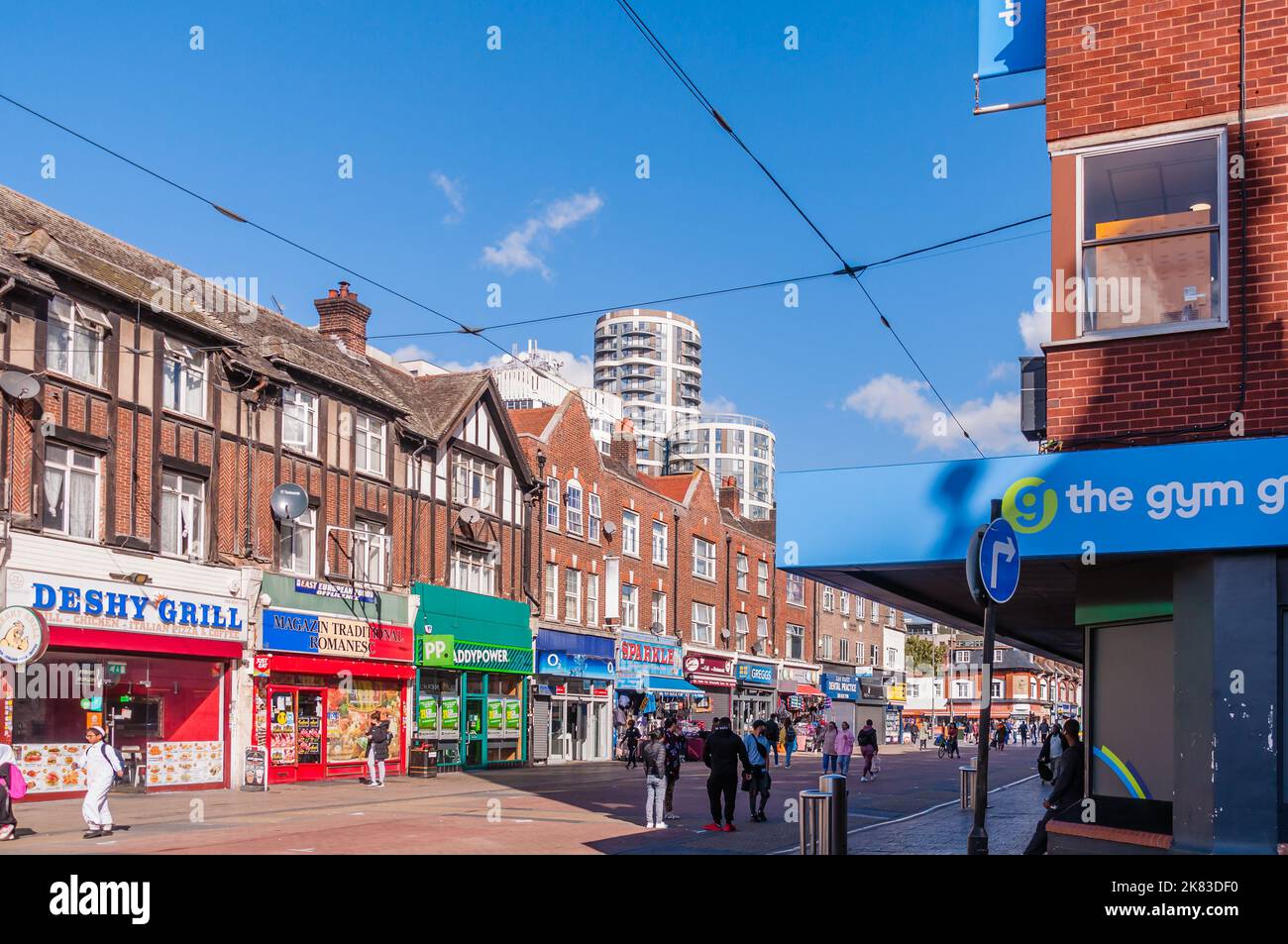 People Shopping At The Market In Barking Town Centre East Stock Photo 