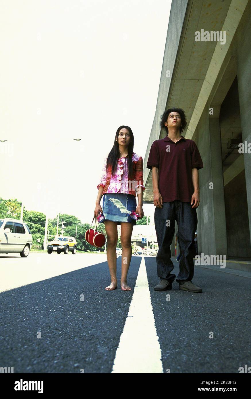 Kou Shibasaki, Yosuke Kubosuka Film: Go (2001) Characters: Sakurai, Tsubaki,  20 October 2001   **WARNING** This Photograph is for editorial use only and is the copyright of RAPID EYE and/or the Photographer assigned by the Film or Production Company and can only be reproduced by publications in conjunction with the promotion of the above Film. A Mandatory Credit To RAPID EYE is required. The Photographer should also be credited when known. No commercial use can be granted without written authority from the Film Company. Stock Photo