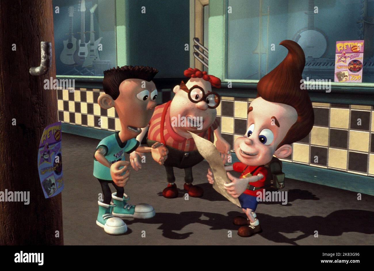 Sheen, Carl Wheezer & Jimmy Film: Jimmy Neutron: Boy Genius (2001) Characters: ,Carl Wheezer &  09 December 2001   **WARNING** This Photograph is for editorial use only and is the copyright of PARAMOUNT and/or the Photographer assigned by the Film or Production Company and can only be reproduced by publications in conjunction with the promotion of the above Film. A Mandatory Credit To PARAMOUNT is required. The Photographer should also be credited when known. No commercial use can be granted without written authority from the Film Company. Stock Photo