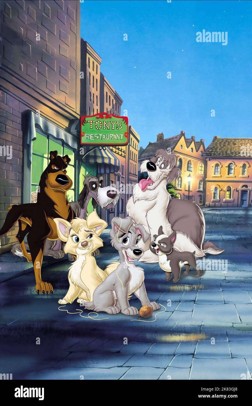 Buster, Sparky, Angel, Scamp, Mooch & Francois Film: Lady And The Tramp Ii: Scamp'S Adventure; Lady And The Tramp 2: Scamp'S Adventure (USA/AUS 2001)   Regie: Darrell Rooney & Jeannine Roussel, Director: Darrell Rooney, J Roussel 18 February 2001   **WARNING** This Photograph is for editorial use only and is the copyright of WALT DISNEY PICTURES and/or the Photographer assigned by the Film or Production Company and can only be reproduced by publications in conjunction with the promotion of the above Film. A Mandatory Credit To WALT DISNEY PICTURES is required. The Photographer should also be c Stock Photo
