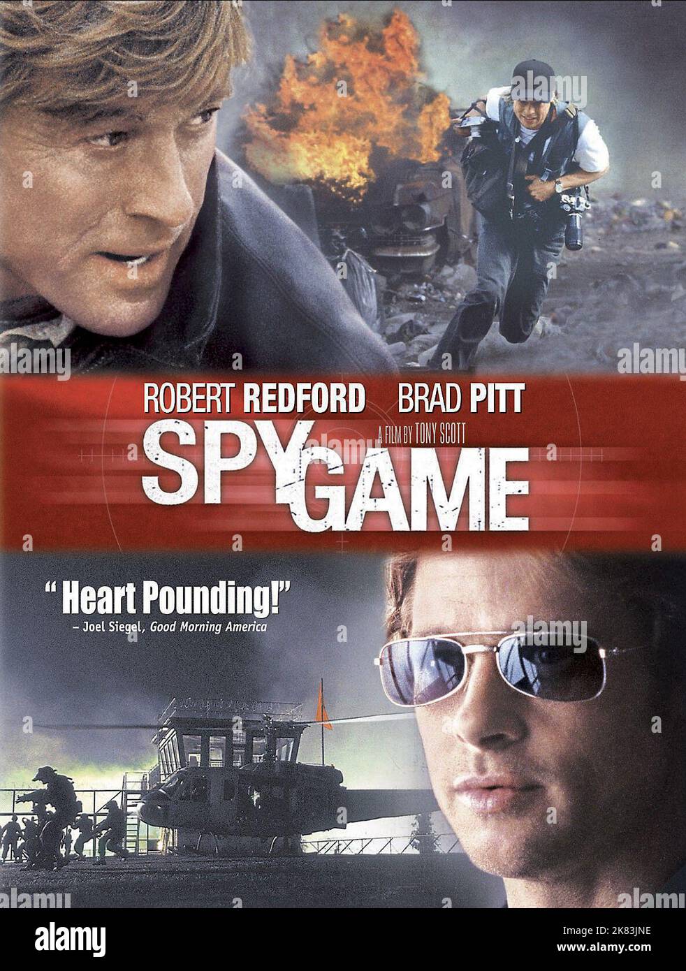 Robert Redford & Brad Pitt Poster Film: Spy Game (USA/JP/DE/FR 2001) Characters: Nathan D. Muir, Tom Bishop  Director: Tony Scott 19 November 2001   **WARNING** This Photograph is for editorial use only and is the copyright of UNIVERSAL and/or the Photographer assigned by the Film or Production Company and can only be reproduced by publications in conjunction with the promotion of the above Film. A Mandatory Credit To UNIVERSAL is required. The Photographer should also be credited when known. No commercial use can be granted without written authority from the Film Company. Stock Photo