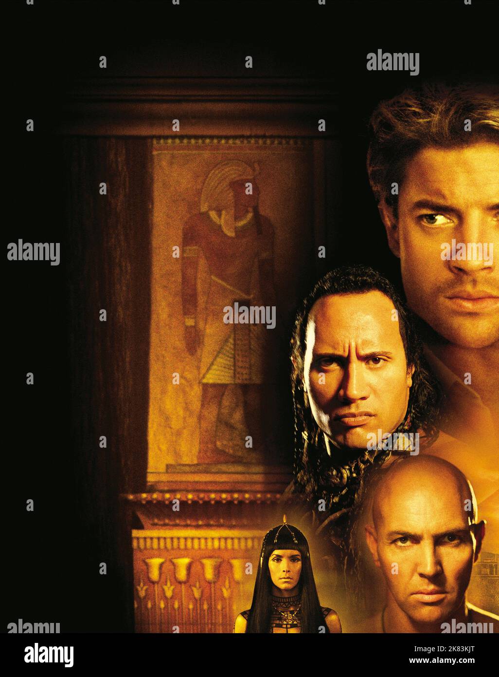 Arnold Vosloo, Dwayne 'The Rock' Johnson, Brendan Fraser, Rachel Weisz & Oded Fehr Movie Artwork Film: The Mummy Returns (USA 2001)   Director: Stephen Sommers 29 April 2001   **WARNING** This Photograph is for editorial use only and is the copyright of UNIVERSAL PICTURES and/or the Photographer assigned by the Film or Production Company and can only be reproduced by publications in conjunction with the promotion of the above Film. A Mandatory Credit To UNIVERSAL PICTURES is required. The Photographer should also be credited when known. No commercial use can be granted without written authorit Stock Photo