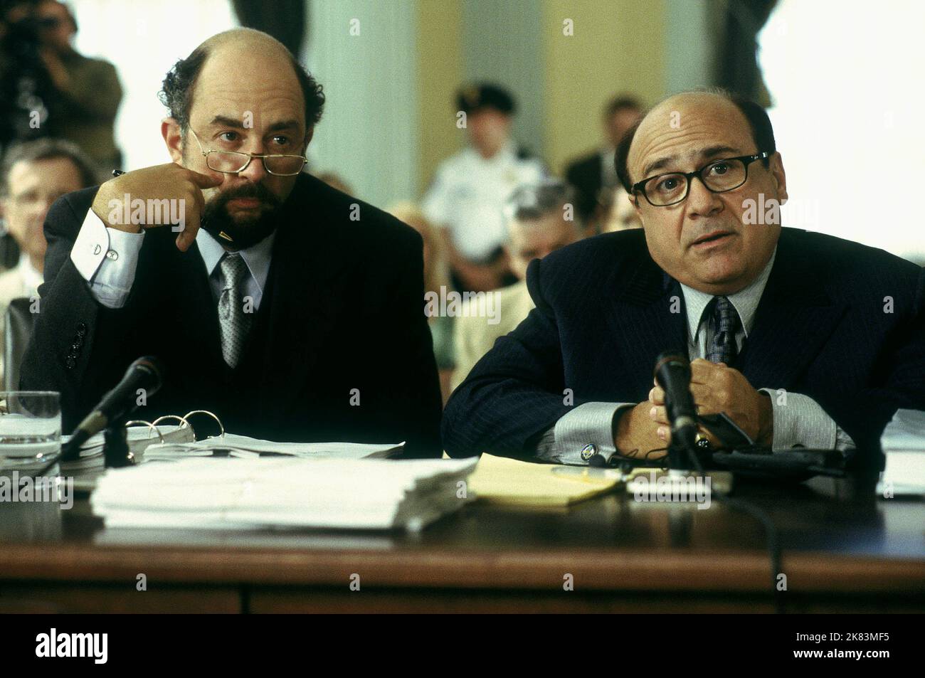 Richard Schiff & Danny Devito Film: What'S The Worst That Could Happen? (USA 2001) Characters: Walter Greenbaum & Max Fairbanks  Director: Sam Weisman 01 June 2001   **WARNING** This Photograph is for editorial use only and is the copyright of MGM and/or the Photographer assigned by the Film or Production Company and can only be reproduced by publications in conjunction with the promotion of the above Film. A Mandatory Credit To MGM is required. The Photographer should also be credited when known. No commercial use can be granted without written authority from the Film Company. Stock Photo