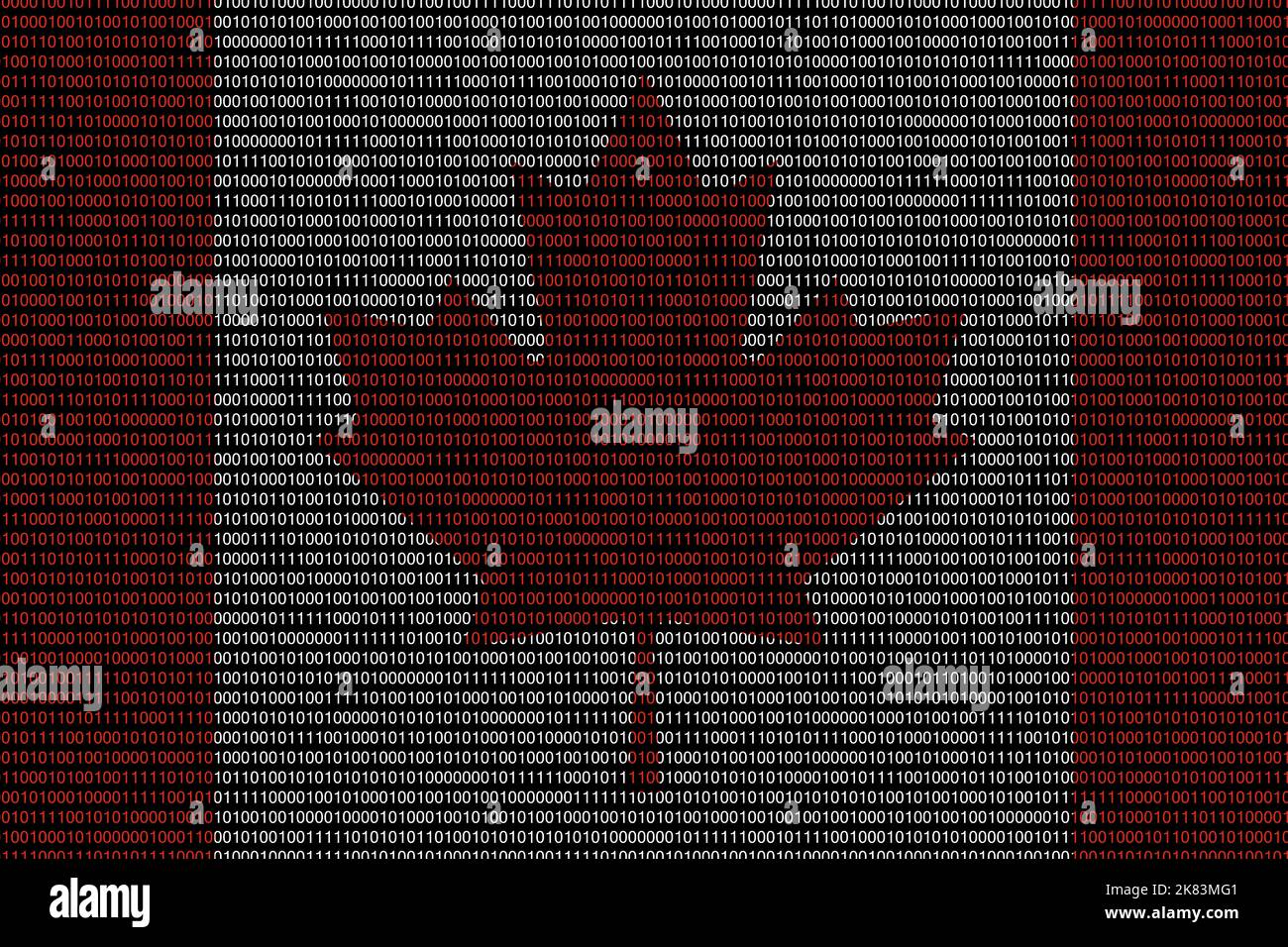 matrix binary code of zeros and ones in canada flag colors. Concept of ...