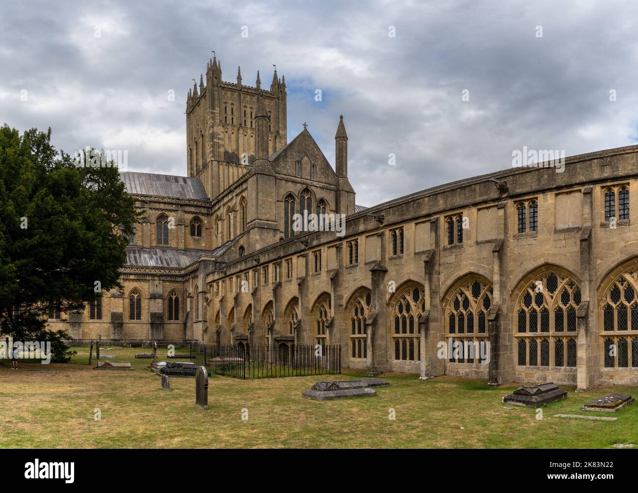 Wells, United Kingdom - 1 September, 2022: view of the cloister and ...