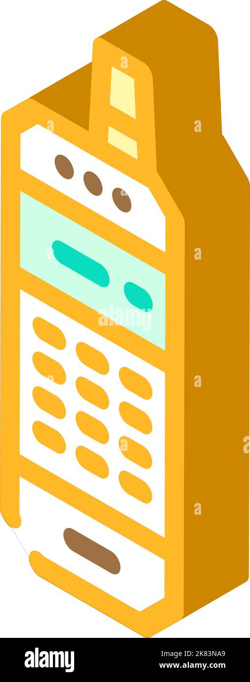 mobile phone retro gadget isometric icon vector illustration Stock ...