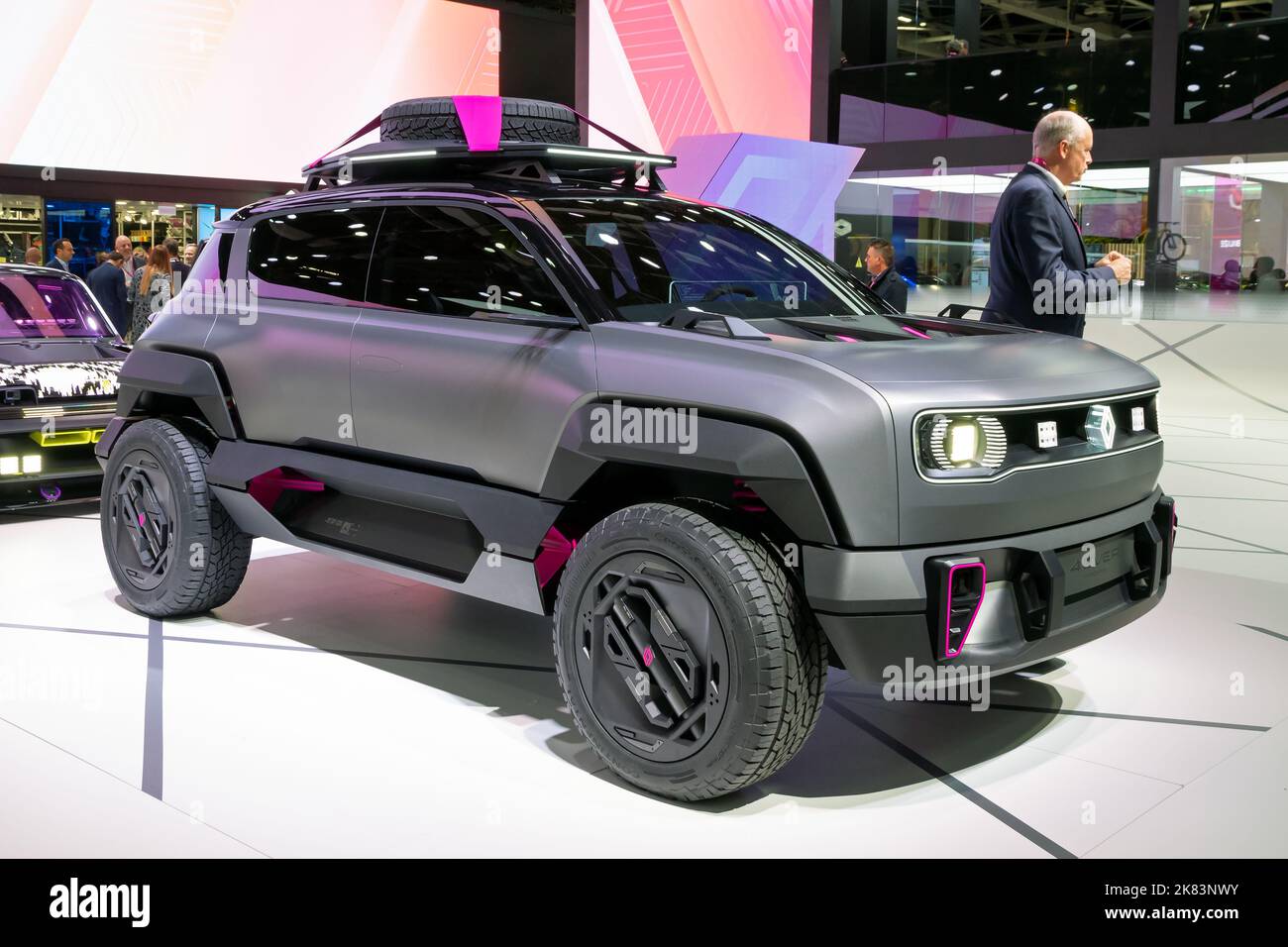 Renault 4Ever Trophy Concept electric all-terrain car reveiled at the Paris Motor Show, France - October 17, 2022. Stock Photo