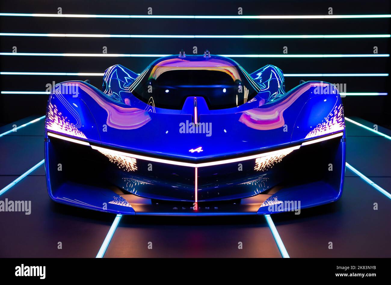 Alpine Alpenglow hydrogen powered sports car showcased at the Paris Motor Show, France - October 17, 2022. Stock Photo