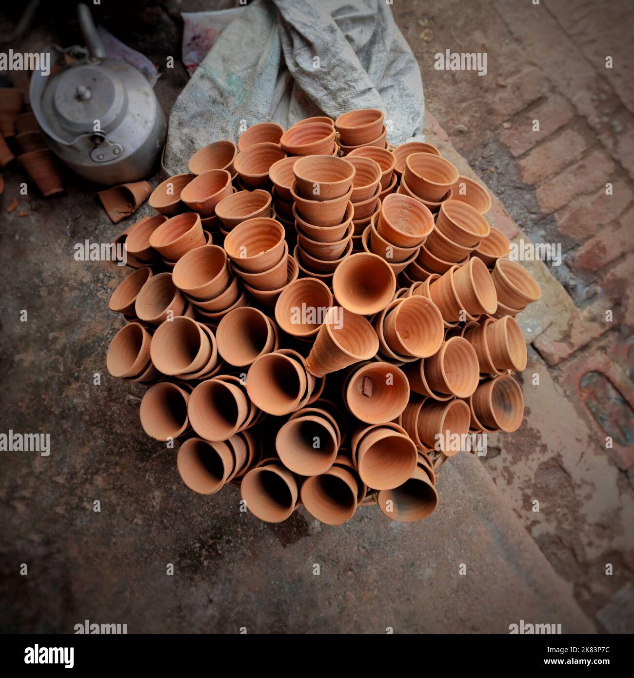 Earthen Tea cups made from soil mud (traditional tea cups used in India