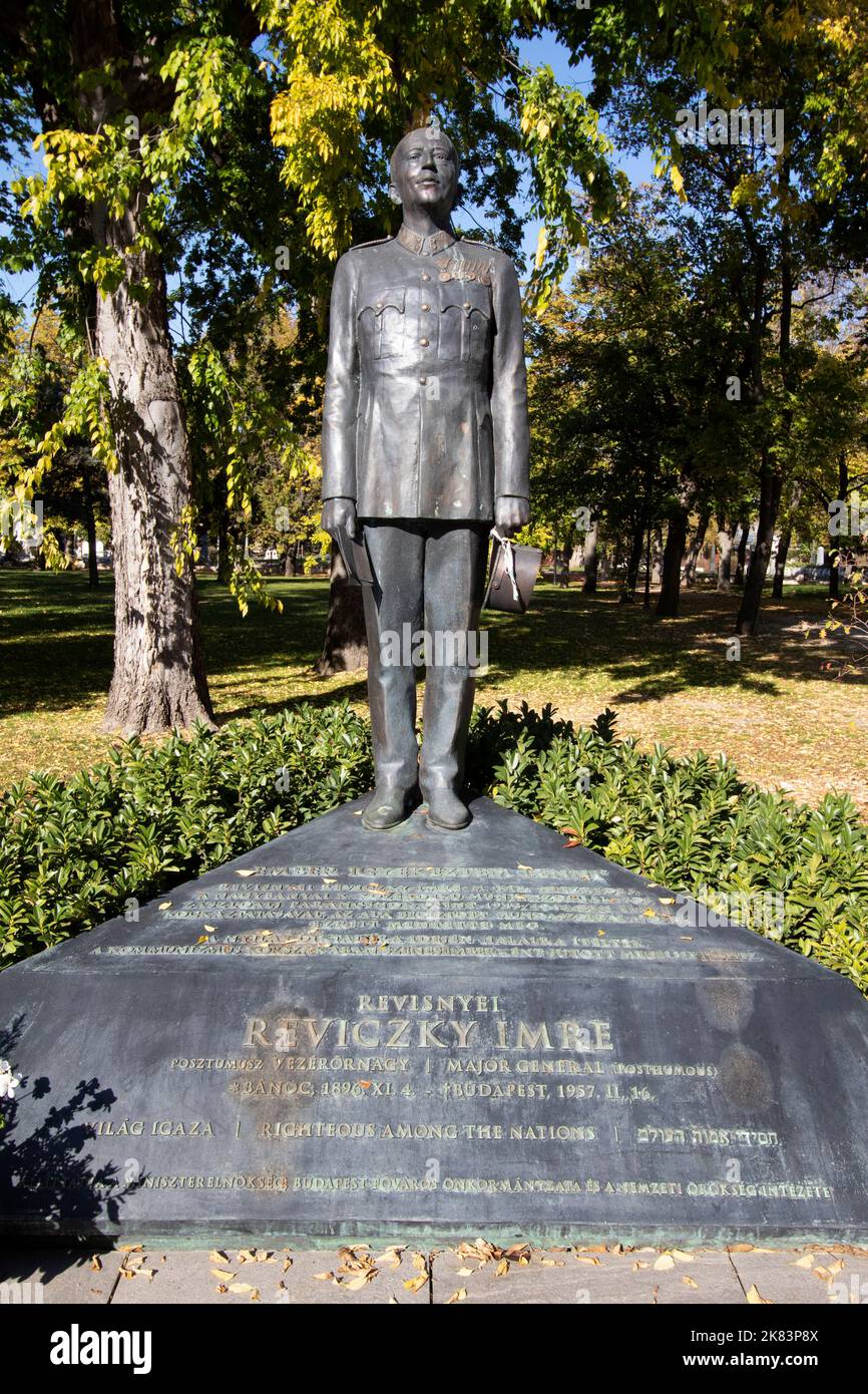 Grave of the soldier Revisnyei Imre Reviczky, Kerepesi Cemetery Budapest, Hungary Stock Photo