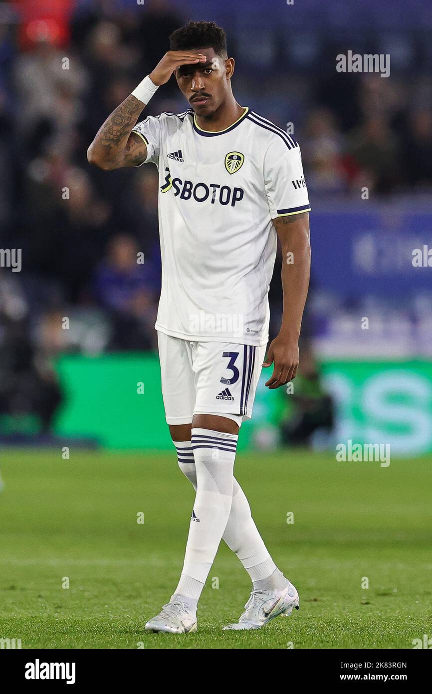 Júnior Firpo #3 of Leeds United during the Premier League match Leicester City vs Leeds United at King Power Stadium, Leicester, United Kingdom, 20th October 2022  (Photo by Mark Cosgrove/News Images) Stock Photo