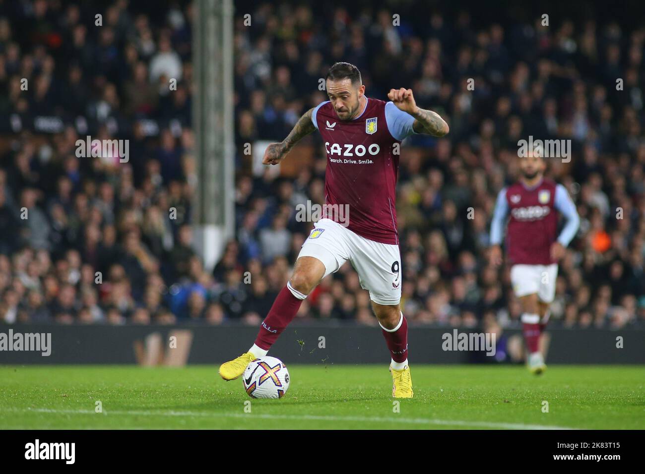 London, UK. 20th Oct, 2022. Danny Ings of Aston Villa trough on goal during the Premier League match between Fulham and Aston Villa at Craven Cottage, London, England on 20 October 2022. Photo by Pedro Soares.  Editorial use only, license required for commercial use. No use in betting, games or a single club/league/player publications. Credit: UK Sports Pics Ltd/Alamy Live News Stock Photo
