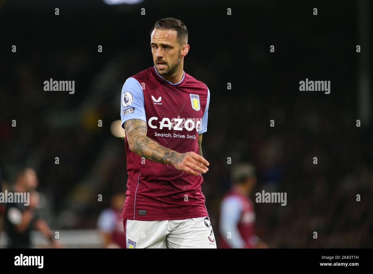 London, UK. 20th Oct, 2022. Danny Ings of Aston Villa  during the Premier League match between Fulham and Aston Villa at Craven Cottage, London, England on 20 October 2022. Photo by Pedro Soares.  Editorial use only, license required for commercial use. No use in betting, games or a single club/league/player publications. Credit: UK Sports Pics Ltd/Alamy Live News Stock Photo