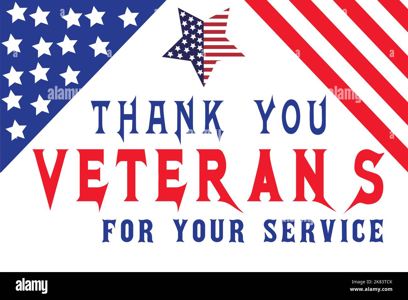 Veterans Day Armistice Day Thank You vector design for November 11 National holiday in America.National Military Family Month in United States. Thank Stock Vector