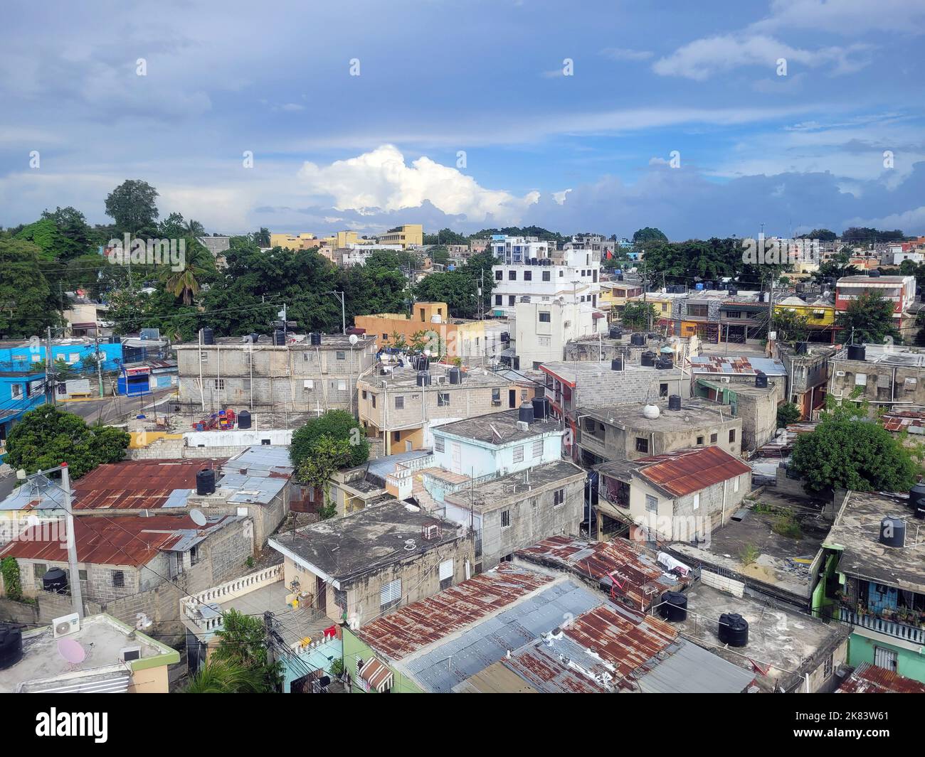 aerial of poor mans houses in santo domingo the capitol of the dominican republic Stock Photo