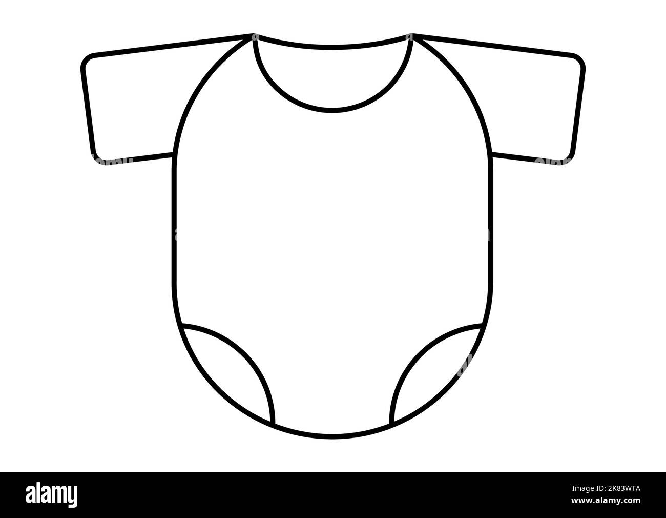 Romper black line art icon kids costume bodysuit. Stock Vector