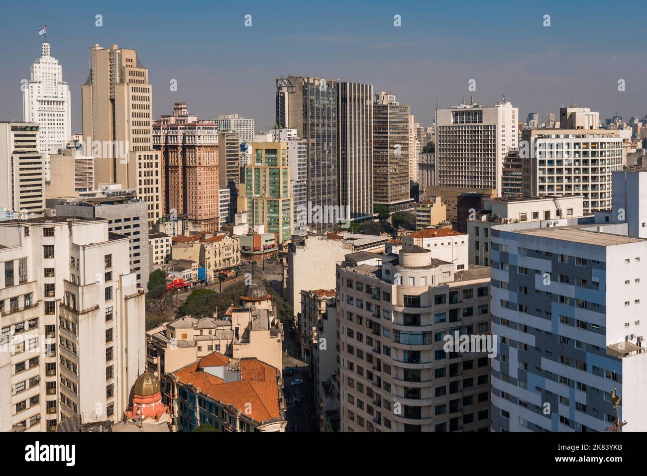 Downtown City High Rise Accessibility Reference: High Rise Buildings Of Sao Paulo City Downtown Stock Photo