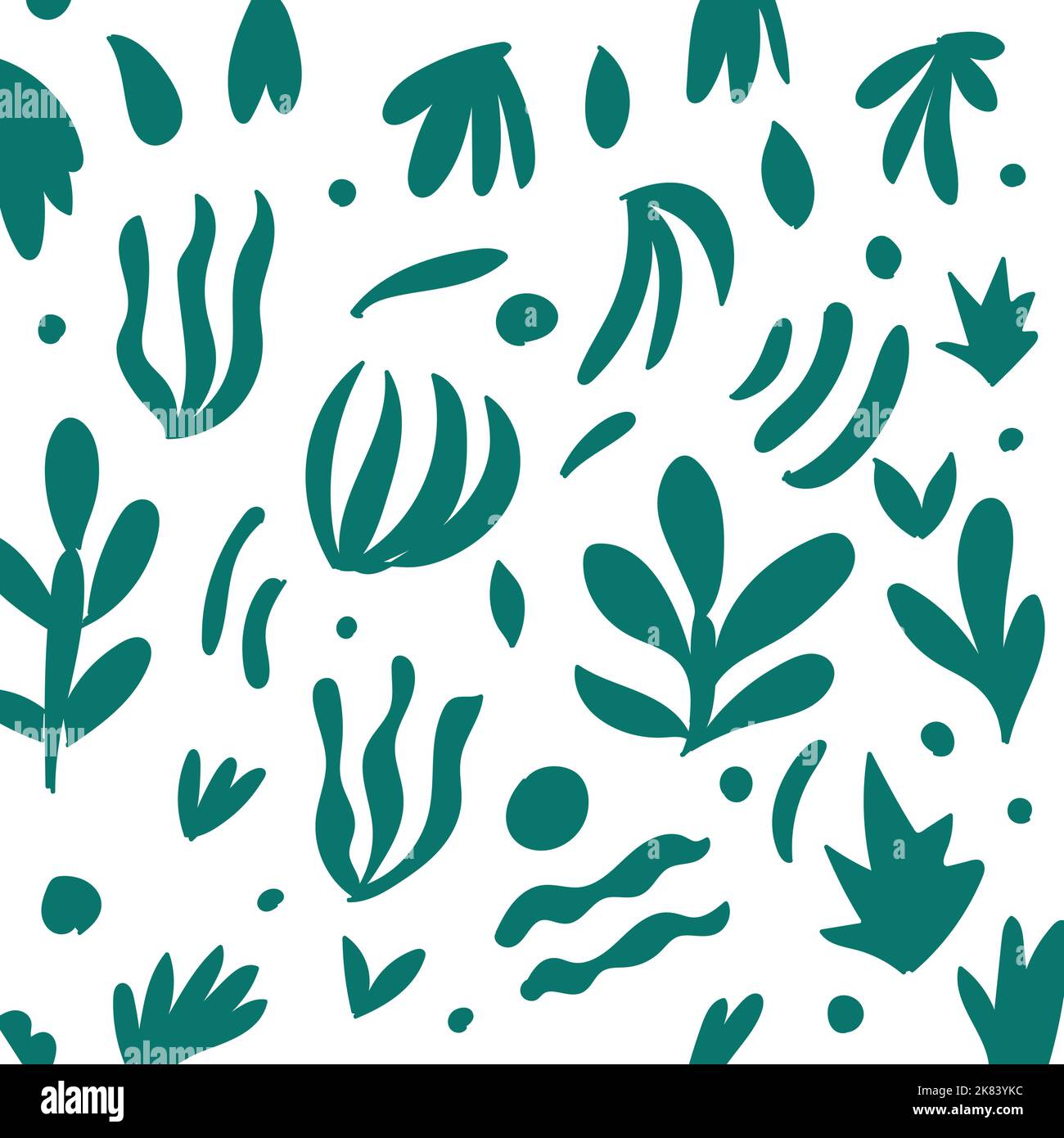 A pattern of green plants under water. Stock Vector