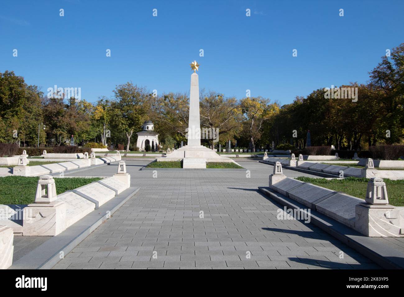 Soviet War Memorial at the Kerepesi Cemetery in Budapest, Hungary. Stock Photo