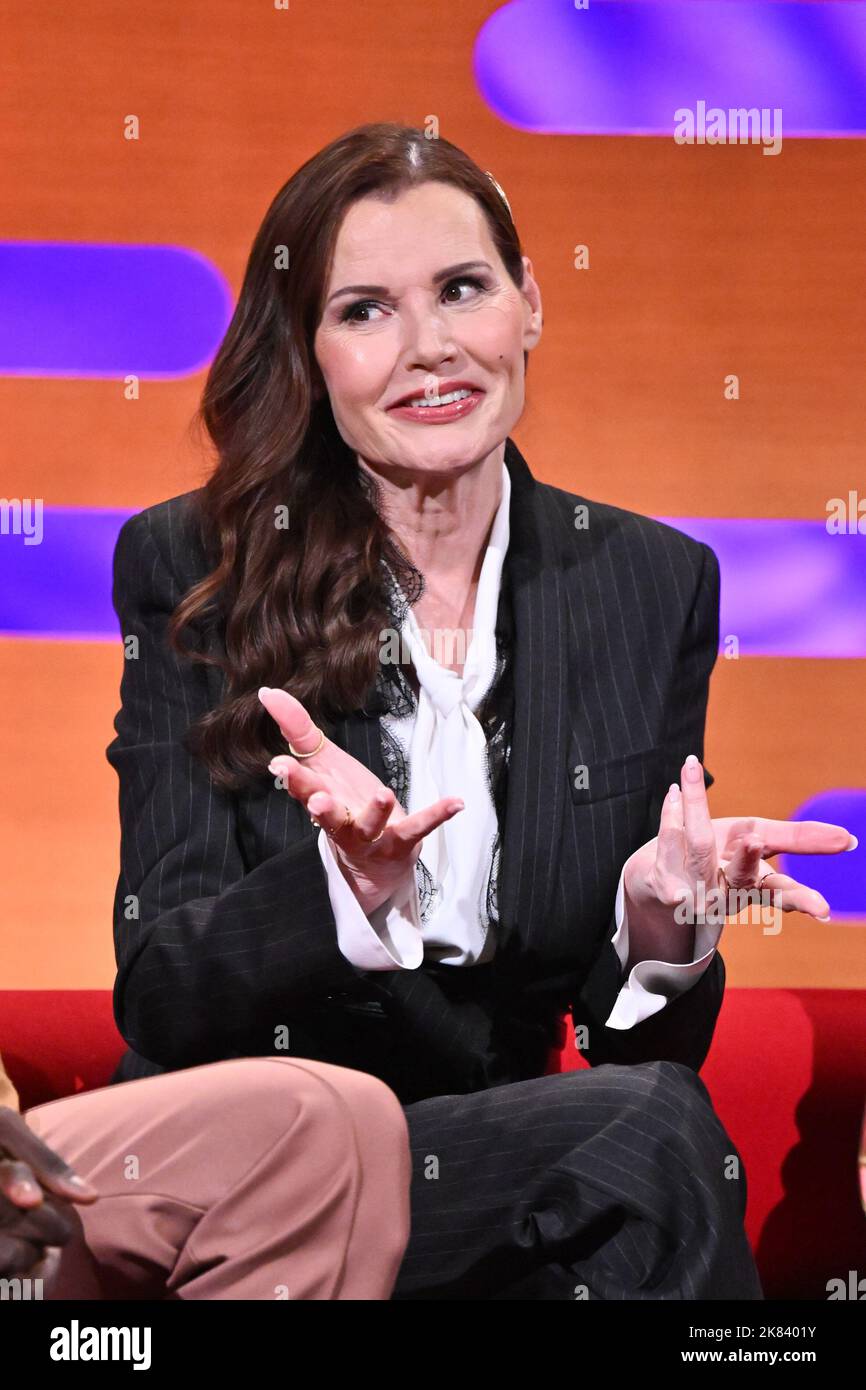 EDITORIAL USE ONLY Geena Davis during filming for the Graham Norton