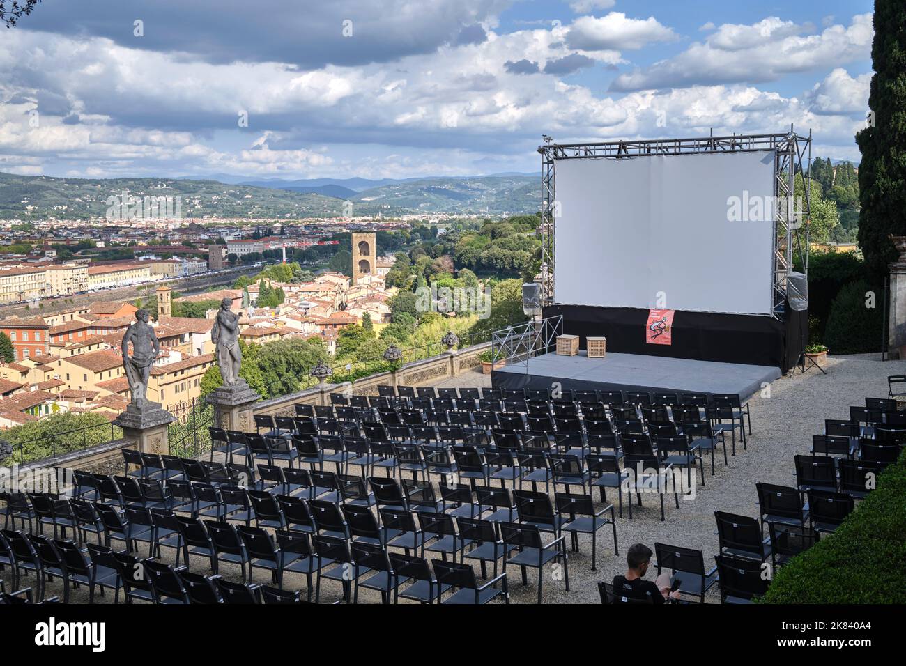 Festival Seating in the Bardini Gardens Florence Italy Stock Photo