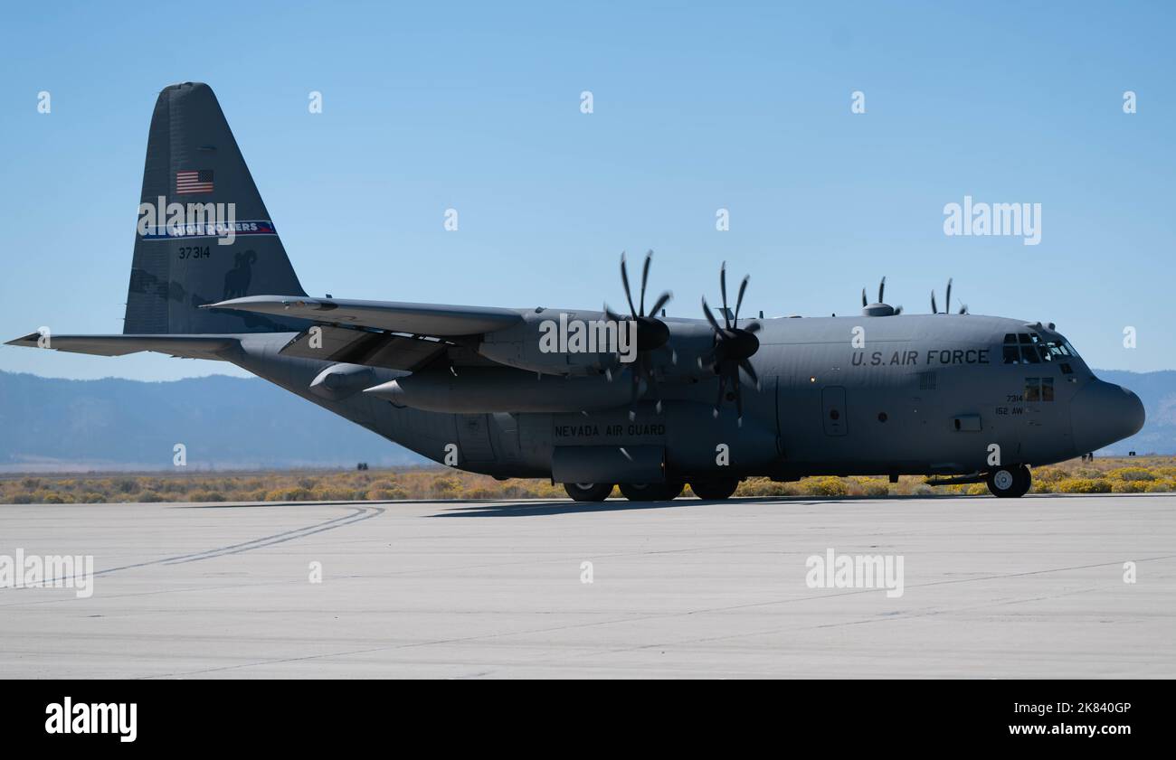 A Nevada Air National Guard C-130 Hercules aircraft conducts operations ...