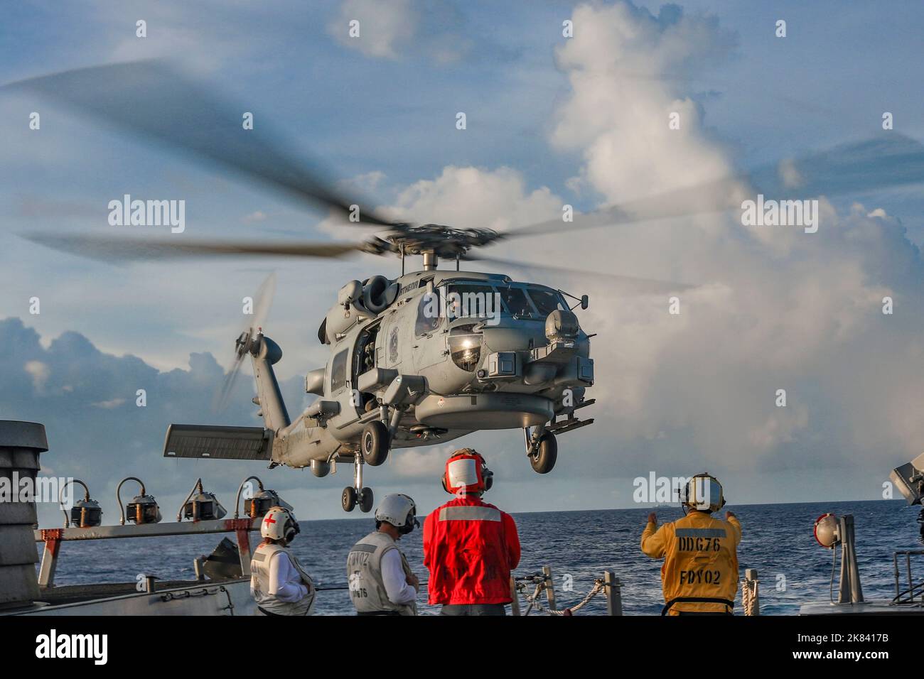 SOUTH CHINA SEA (Oct. 5, 2022) An Australian MH-60R Seahawk helicopter ...