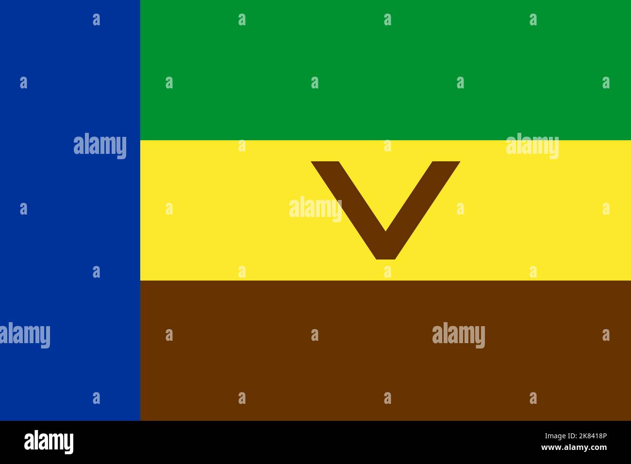 flag of Venda 1973 1994, africa. flag representing extinct country, ethnic group or culture, regional authorities. no flagpole. Plane design, layout Stock Photo